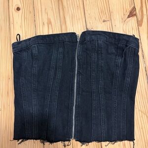 Zara Black Denim Corset Top